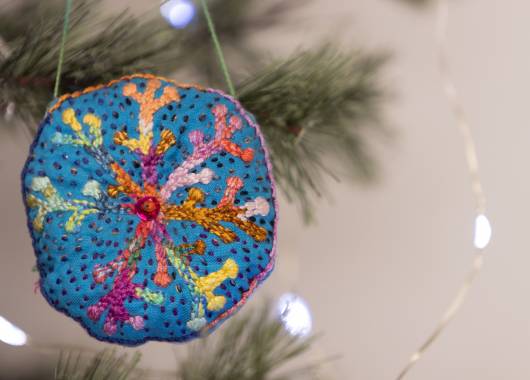 Embroidered Snowflake Ornaments