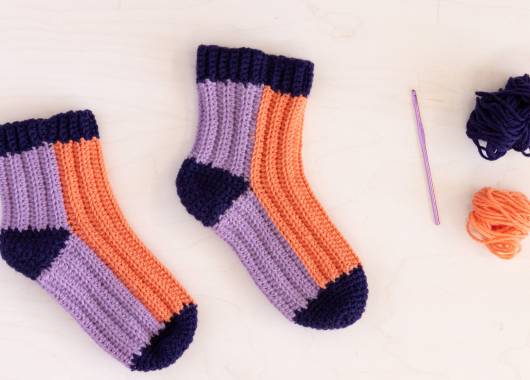 Crochet Ribbed Socks