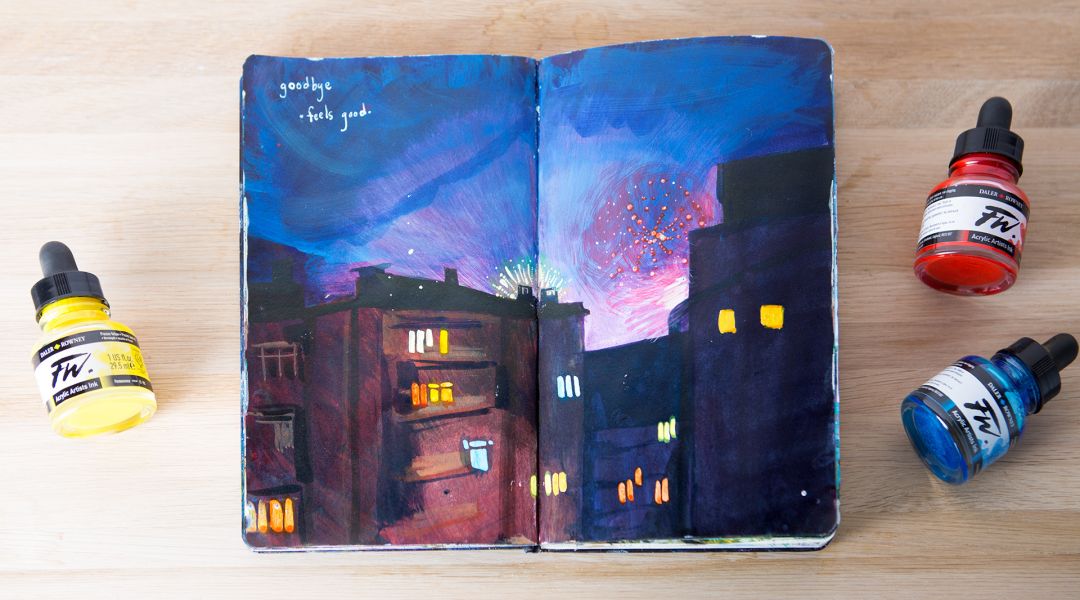 Acrylic Ink Painting: Starting a Travel Journal by Missy Dunaway