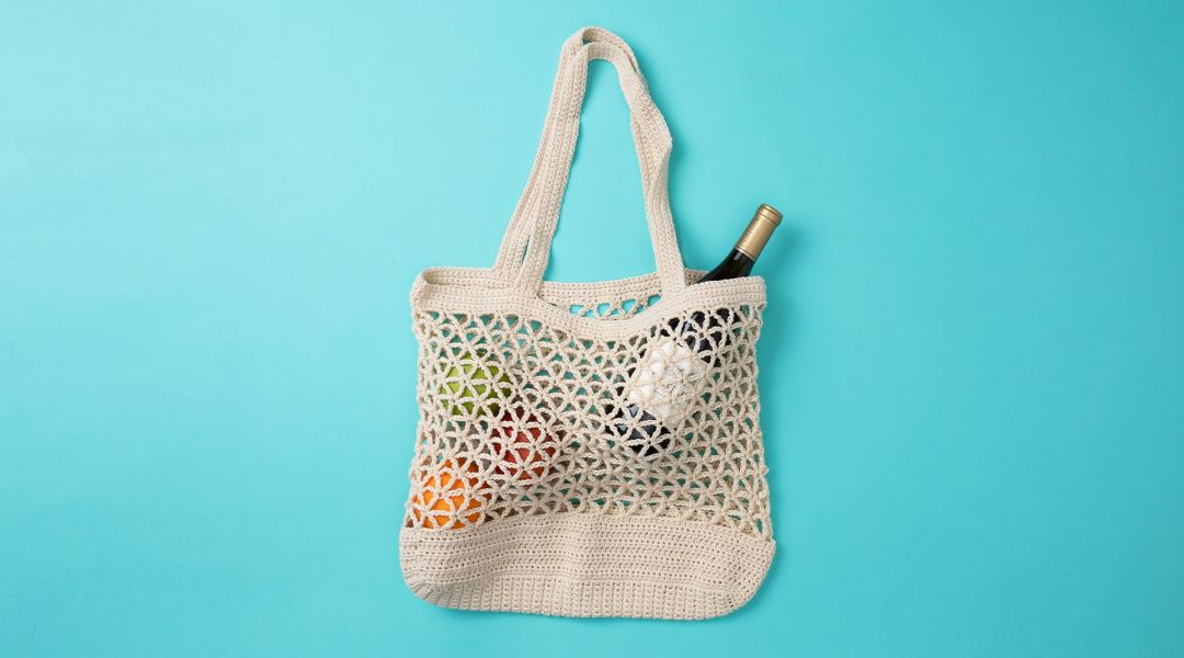 Crochet Specia Bag mix of Leather and Yarn for a Charming 