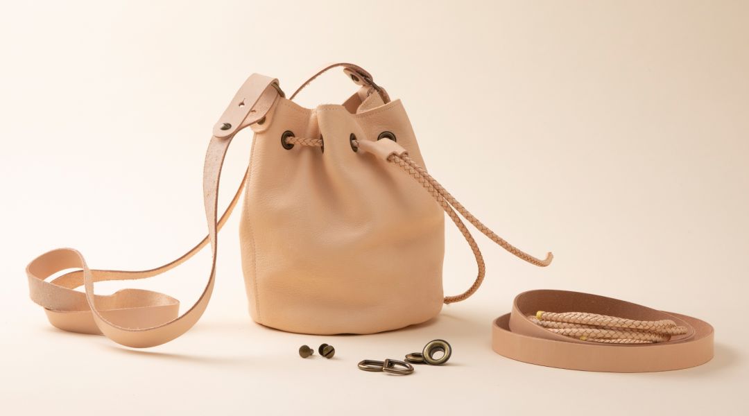 Make Your Own Stitchless Leather Bucket Bag Kit