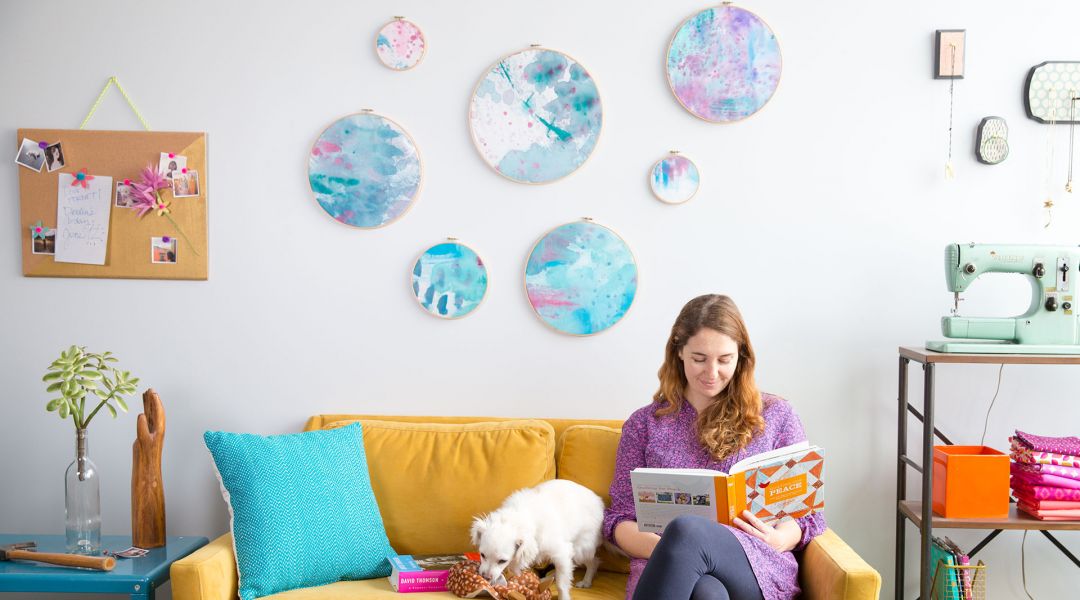 DIY Room Décor: Painted Fabric Wall Art by Courtney Cerruti