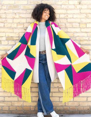 Prism Paradise Knit Blanket Scarf