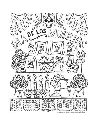 Dia De Los Muertos Coloring Page