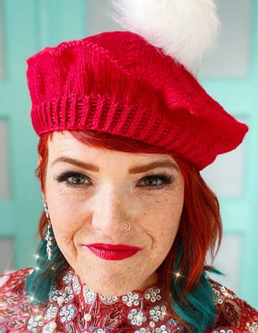 Santa's Sleigh Knit Beret